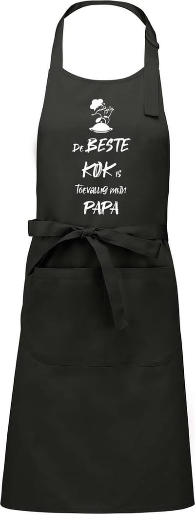 mijncadeautje - luxe schort - De beste kok is toevallig mijn PAPA - chique grijs