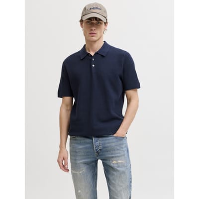 Jack & Jones Poloshirt Jprbluriley Knit Polo Ss Sn 12292034 Sky Captain Mannen Maat - L