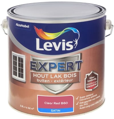 Levis - Expert Hout Lak Buiten Satin Mix - Clear Red B60 - Mengverf - 2,5 L