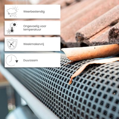 Gootbescherming Bladeren - Afvoer Bescherming - Dakgoot Schoonhouden - UV Bestendig Polyethyleen - 125-180mm 2m - Zwart