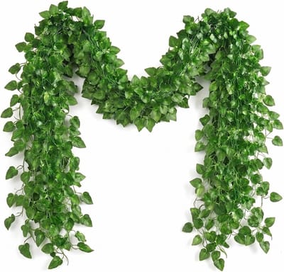 12 Stuks Hangende Kunstplanten | 25.2 Meter Nep Klimop Groen Slinger voor Wanddecoratie, Thuisdecoratie, Bruiloft en Feestjes