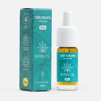 Nordic Oil© - CBD Olie 10% Plus - 10ml - Full Spectrum - 1000mg CBD, CBDa, CBG, CBN - 250 Druppels - Vegan - MCT Olie - CO2 Extractie