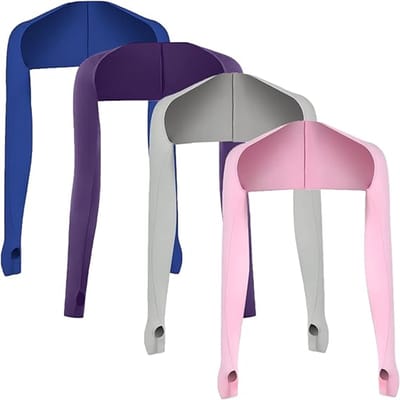Daity 4 stuk - Koelende armmouwen met vingergaten voor dames, UV-bescherming, zonwerende shrug voor golf