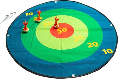 XXL Park Darts Spel Buiten - Groot Dartbord met 3 Houten Darts - Geschikt voor Kinderen en Volwassenen