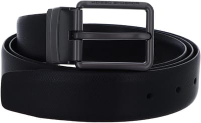 Leren Riem Heren - Zakelijke Riem Omkeerbaar - Klassieke Stijl - Inkortbaar - 35 cm Breed - Zwart