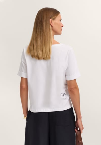 Bugatti Damen T-shirt met moderne pasvorm van katoen