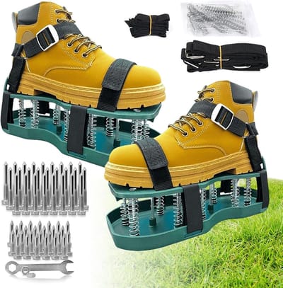 Nagelschoenen Gazon - Tuinschoenen Ventilator - Gazon Beluchten - Voorgemonteerd Klittenband - 34x16x9 cm