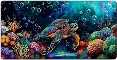 Grote bureauonderlegger 80x40 cm met natuurprint voor kantoor en gaming