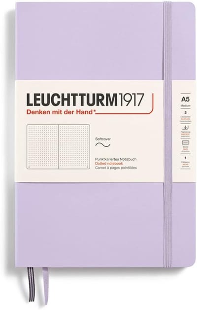 SnelShoppen - Notitieboek A5 Softcover Lilac, 123 Genummerde Pagina's, Gestippeld, Ideaal voor Notities, Journalen, Creatief Schrijven en Plannen