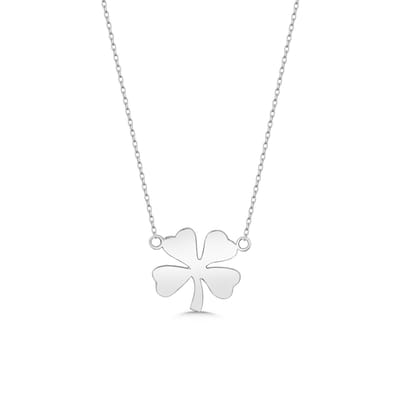 Klavertje Vier Ketting Zilver (925 Sterling Zilver) Zilveren Geluksketting Dames | Cadeau Voor Vrouw Of Vriendin