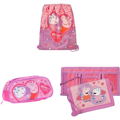 Peppa Pig tassenset; gymtas, etui en portemonnnee