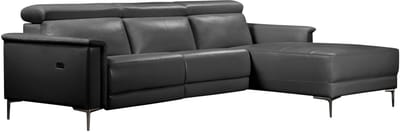 Lund-ChaiseLongue - 1 Elektrische Relax - Zwart PU