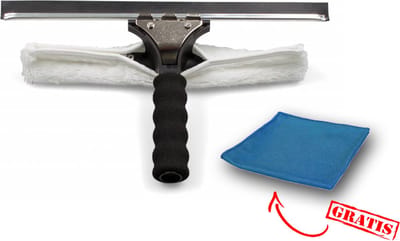 Raamwisser 2-in-1 40cm | Inwasser & raamtrekker in 1 | Vensterwisser 40cm | GRATIS GLASDOEK