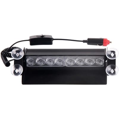 DC 12V Auto Voiture 8 LED Rouge et Bleu Voiture Stroboscope Flash Lumière Tableau de Bord Urgence Clignotant Lampe Avertissement Lampe gray