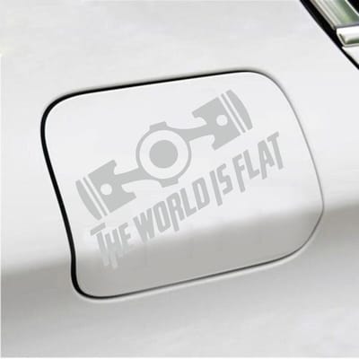 Bumpersticker - The World Is Flat - 14 X 19 - Licht Grijs