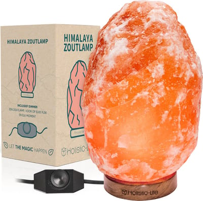 Dimbare XL Zoutlamp 5-7KG Himalayazout – Tafellamp – Sfeerlamp – Zoutsteen Nachtlamp – Incl. E-book