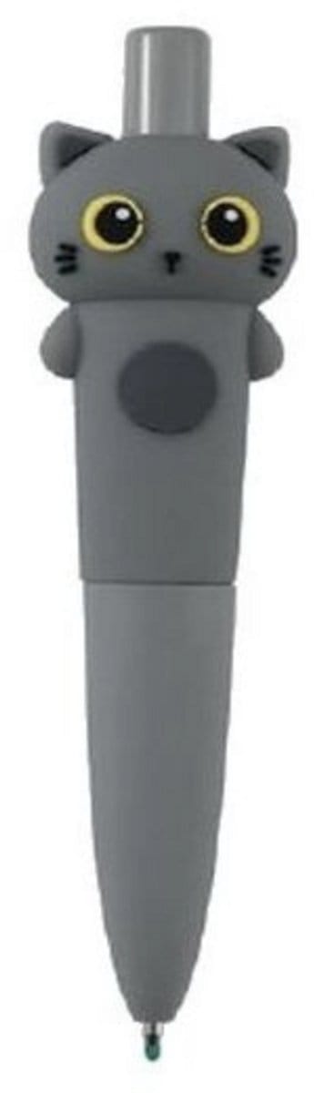 iTotal Pen Chunky “GREY CAT“ Balpen Blauwe inkt.3.0x2.5x12cm 22gr