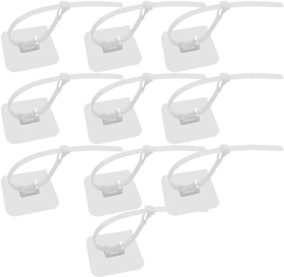Self Adhesive Curtain Post Brackets Set - 10 Pcs Adjustable Hose Clips - Zelfklevende Kabelbeheersing Klemmen - Eenvoudig te Installeren