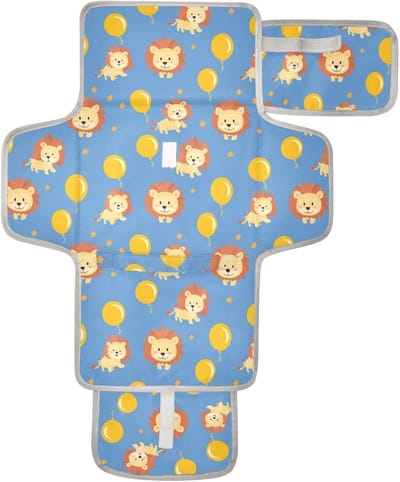 Baby Aankleedkussen - Luier Mat - Onderweg Wisselen - Waterdicht Oppervlak - 62 x 30 cm - Blauwe Cartoon