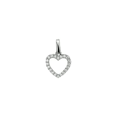 hanger hart zirkonia zilver gerhodineerd