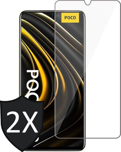 Screenprotector geschikt voor Xiaomi Poco M3 - Glas Screen Protector - 2 Stuks