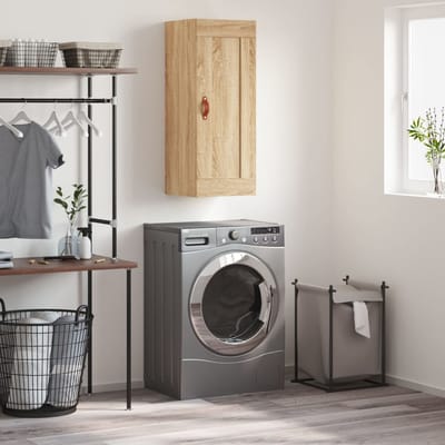 vidaXL - Wandkast - 34,5x34x90 - cm - bewerkt - hout - sonoma - eikenkleurig