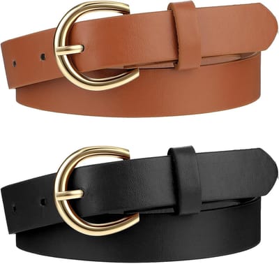 2 stuks kinderriem meisjes kinder riem brede lederen riem met gouden gesp Verstelbare kinderriem jongens lederen riem damesriem voor jeansbroeken jurken
