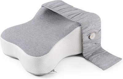 Somstyle Kniekussen Voor In Bed - Beenkussen voor Zijslaper - Schootkussen - Orthopedisch & Ergonomisch - Zijslaapkussen - Wit / Grijs