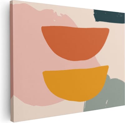 Artaza Canvas Schilderij Organische Vormen - 40x30 cm - Klein - Muurdecoratie Abstract - Wanddecoratie Woonkamer - Kamer Accessoires