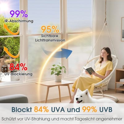 Famanu – Raamfolie met strepen, privacyfolie, zelfklevend met statische hechting, anti-UV, voor thuis en kantoor, 45 x 300 cm