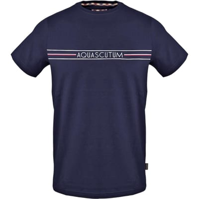 Aquascutum Heren T-shirt met korte mouwen (Marine)