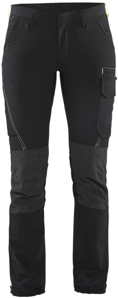 Blaklader Dames Service werkbroek 4-weg stretch 7122-1645 - Zwart/High Vis Geel - C40
