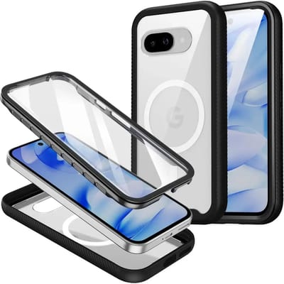 Hoesje met Ingebouwde Screenprotector Geschikt voor Google Pixel 10a - Compatibel met MagSafe / Qi2 - Full Protect - Schokbestendige Beschermhoes - Case Transparant Zwart