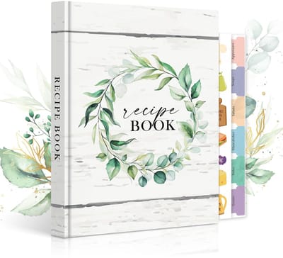 Dailygoods- Receptenboek A5 - Leeg Kooknotitieboek - Waterdicht - 70 Recepten - Inclusief Stickers - Persoonlijke Receptenorganisator - Kookboek