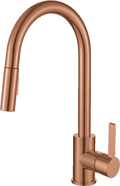 Hudor Keukenkraan Roze-Goud Messing - Penee Collectie - Draaibare Uitloop - Tijdloos Design - Hoge kwaliteit 100% Gerecycled Messing