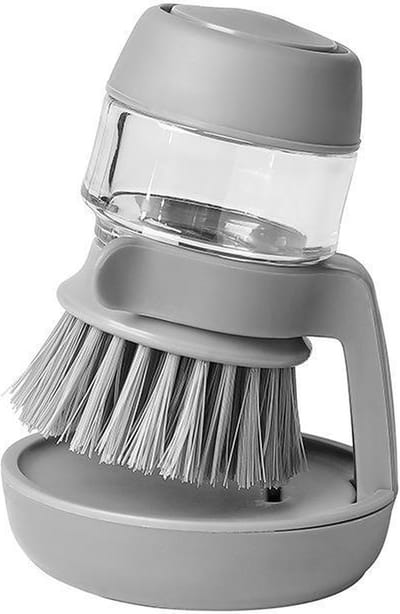 Afwasborstel - Vaatwasborstel - Vaatwasborstel met reservoir - Grijs - Cleaning pot brush - Cleaning brush