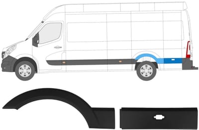 Zijlijst sierlijst voor Renault Master 2010- / Links / Set