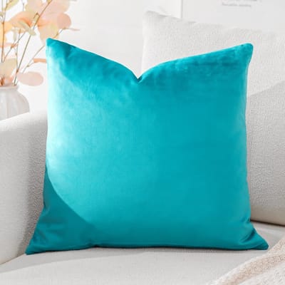 JHUBERS- Kussenhoezen Fluwelen Zacht - Decoratieve Kussenhoezen 40 x 40 cm - Turquoise - Machinewasbaar - 24 Kleuren Beschikbaar - Luxe Interieur - Kussensloop