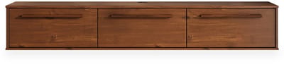 TECCA-lowboard van 180 cm, hangend, van massief hout – afwerking in kastanje