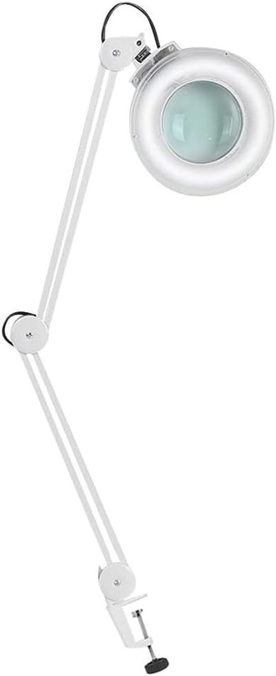8 x LED vergrootlamp cosmetische lamp met verstelbare driepoot en koud wit licht - ideaal voor beauty professionals en precisiewerk.