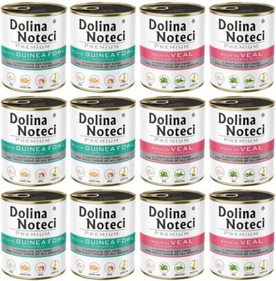 Dolina Noteci Premium - Mix Smaken - 12x800g - Cielęcina & Groszek - Perliczka & Appel