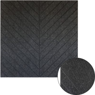 IVOL Akoestisch wandpaneel PET-vilt - 100x100cm - Visgraat motief Antraciet