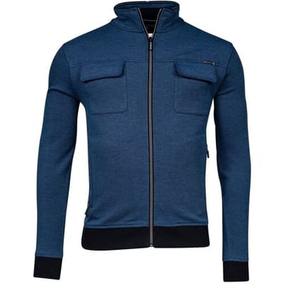 Baileys Vest Sweat Cardigan Zip Two-Tone Oxford Doubleface Jacquard Interlock Navy / male
