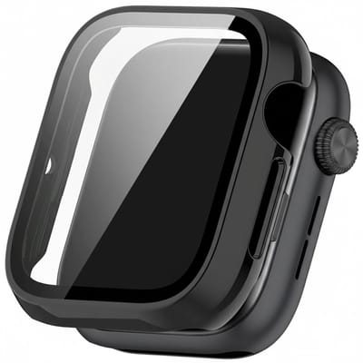 Watch case screenprotector - geschikt voor Honor Watch 5 - hoesje - gehard glas - volledige bescherming - zwart