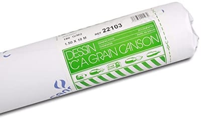 Tekenpapier Rol - 180 g/m² Licht Korrelig 1,5 x 10 m