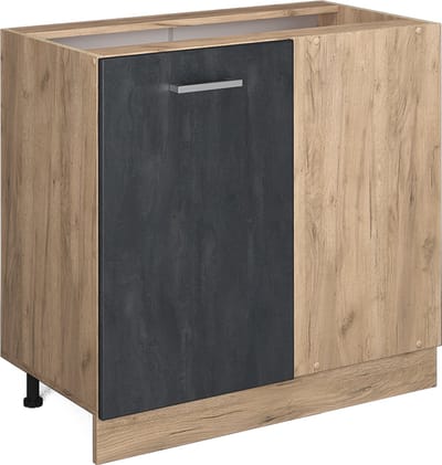 Vicco R-Line Hoekkast – 86 cm zonder werkblad Zwart beton