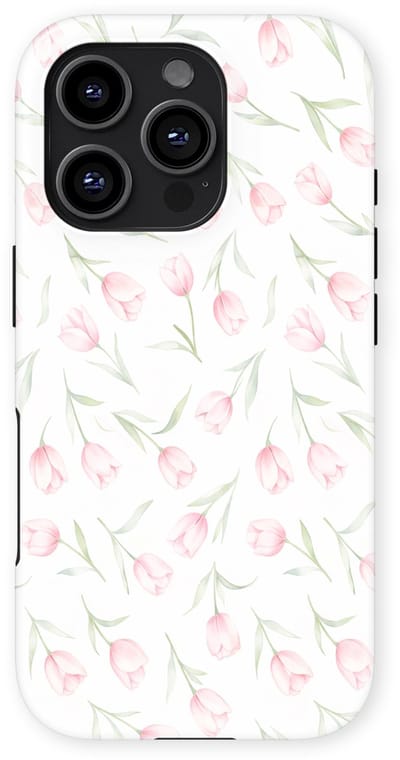 Bloemen Design Hoesje geschikt voor iPhone 16 Pro | Flower Print Tough Case met Mag | Shockproof | Bloemen Motief Backcover geschikt voor iPhone 16 Pro Soft Tulips