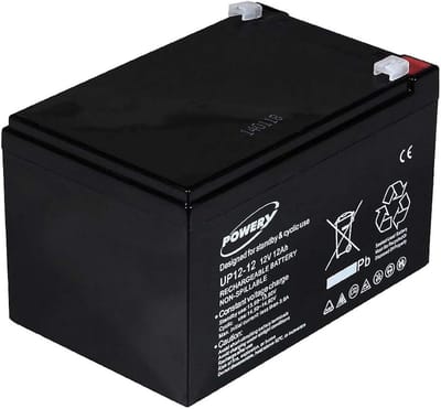 Lood Gel Accu - Vervangende Batterij - Noodstroom Systemen - Onderhoudsvrije Loodzuur - 12Ah 12V - Zwart