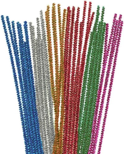 Knutseldraad Chenille Stengels Gemixt in Kleuren 6mm x 30cm - 25 Stuks