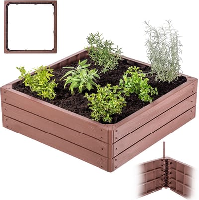 KADAX Verhoogd Tuinbed voor Groenten, Bloemen en Kruiden - Plantenbed, Kruidenbed, Groentebed, Bloemperk van Kunststof